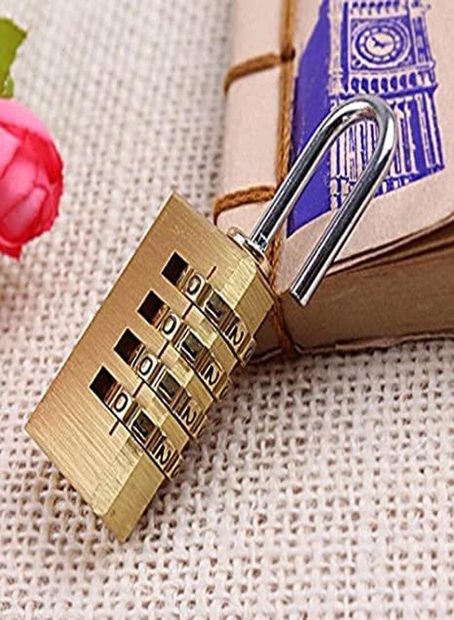SHB 4 Digit Brass Number Lock Small Bag Lock Travel Lock Luggage Resettable Password Locks Combination Padlock - Image 3